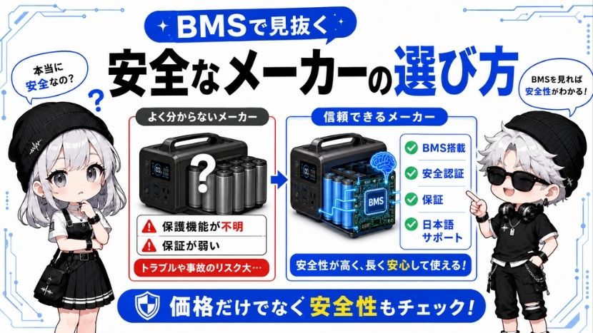 ポータブル電源で買ってはいけないメーカーは?BMSで見抜く方法