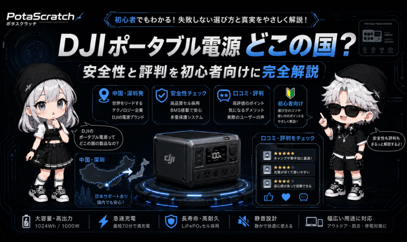 DJIポータブル電源どこの国？安全性と評判を初心者向け完全解説