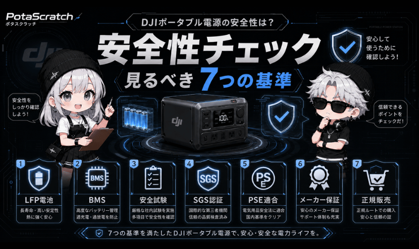 DJIポータブル電源の安全性は？見るべき7つの基準