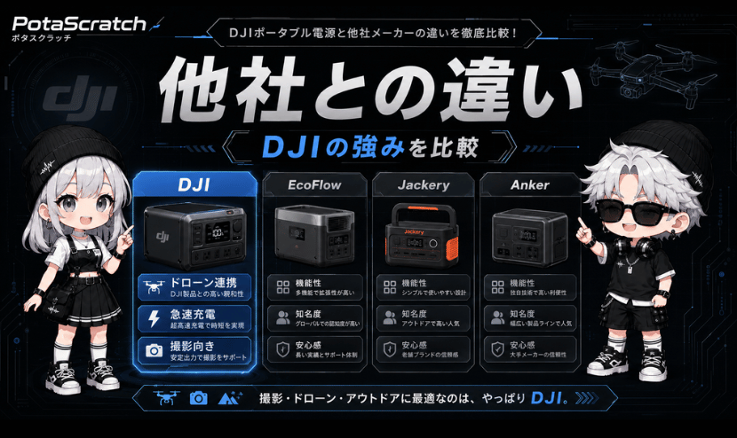DJIポータブル電源と他社メーカーの違い