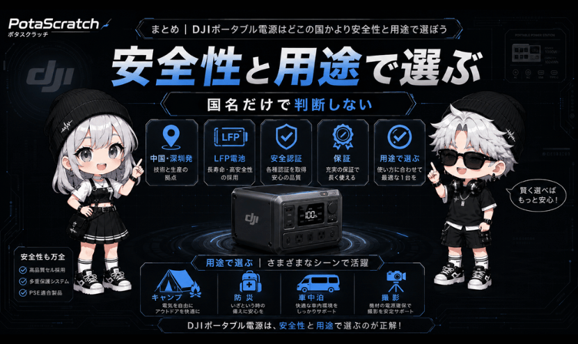 まとめ｜DJIポータブル電源はどこの国かより安全性と用途で選ぼう