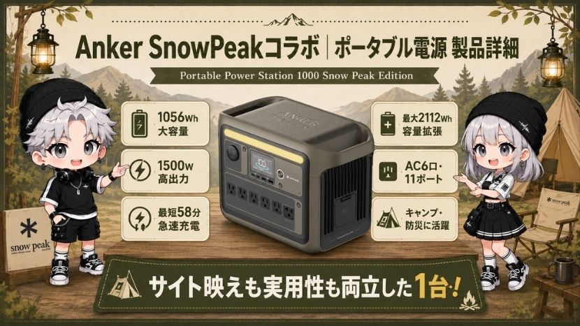 アンカー スノーピークコラボ｜ポータブル電源 製品詳細