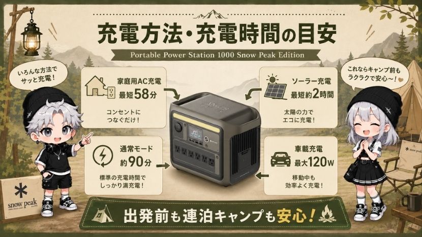 充電方法・充電時間の目安