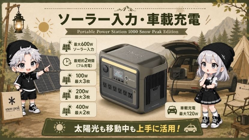 ソーラー入力・車載充電