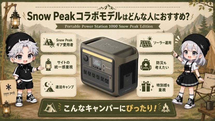 Snow Peakコラボモデルはどんな人におすすめ？