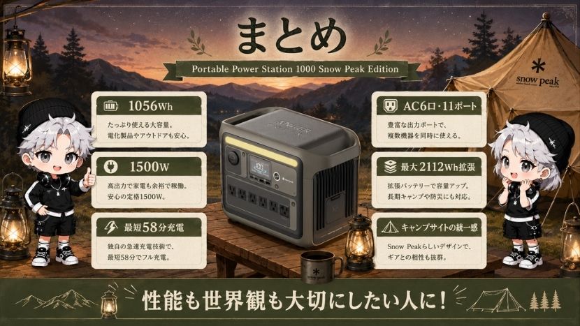 アンカー スノーピークコラボ｜ポータブル電源 製品詳細まとめ