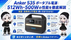 Anker 535 ポータブル電源｜512Wh・500Wの性能を徹底解説