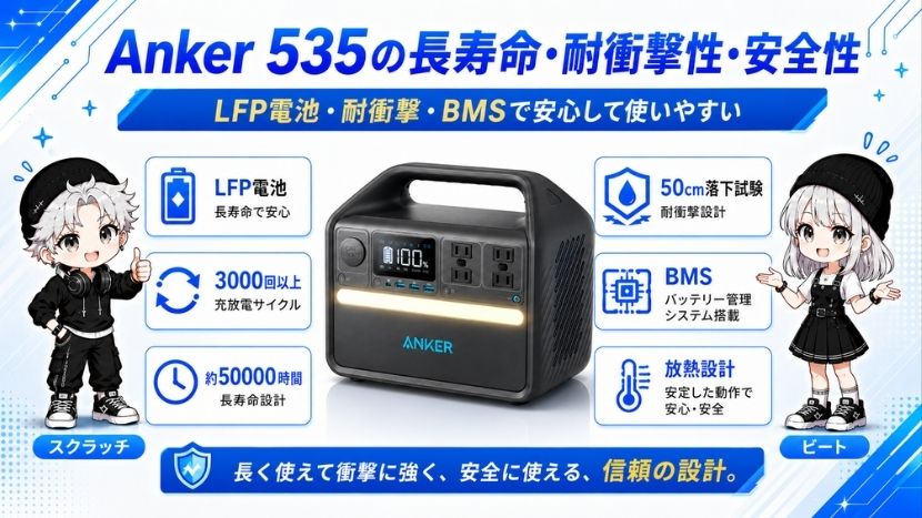 Anker 535の長寿命・耐衝撃性・安全性