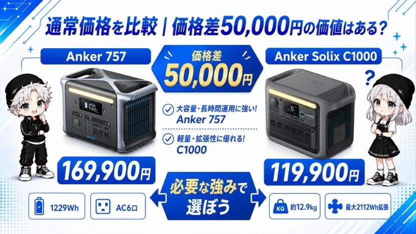 通常価格を比較｜価格差50,000円の価値はある？