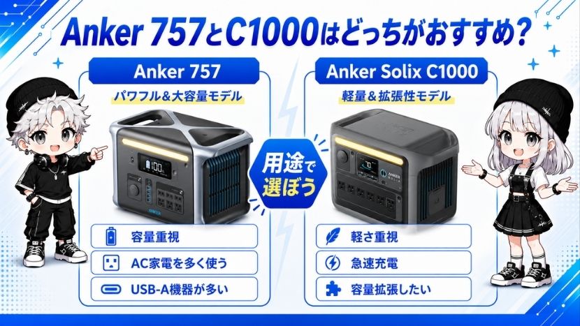 Anker 757とC1000はどっちがおすすめ？