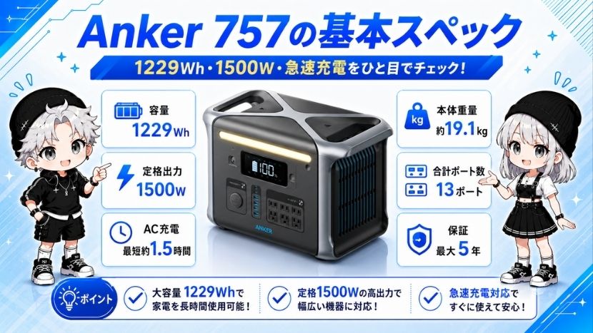 Anker 757 ポータブル電源｜1229Wh・1500Wの性能を徹底解説