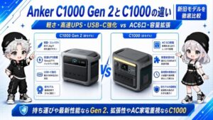 Anker C1000 Gen 2とC1000の違い｜新旧モデルを徹底比較