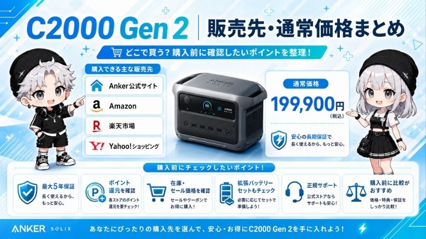 C2000 Gen 2｜販売先・通常価格まとめ