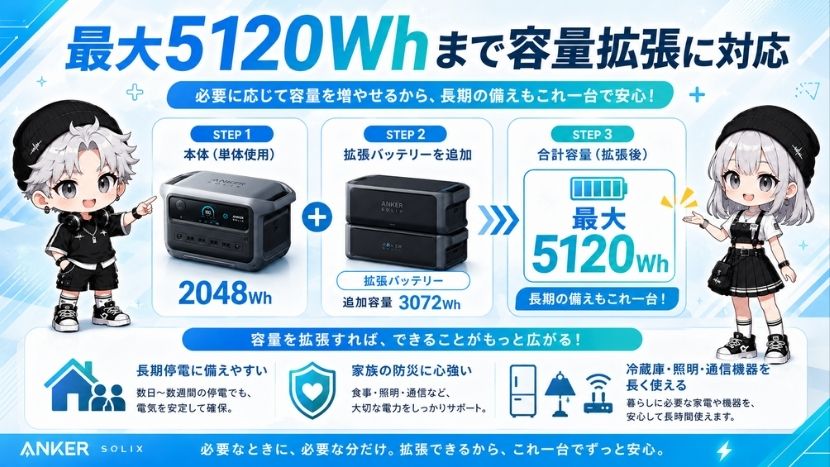 最大5120Whまで容量拡張に対応