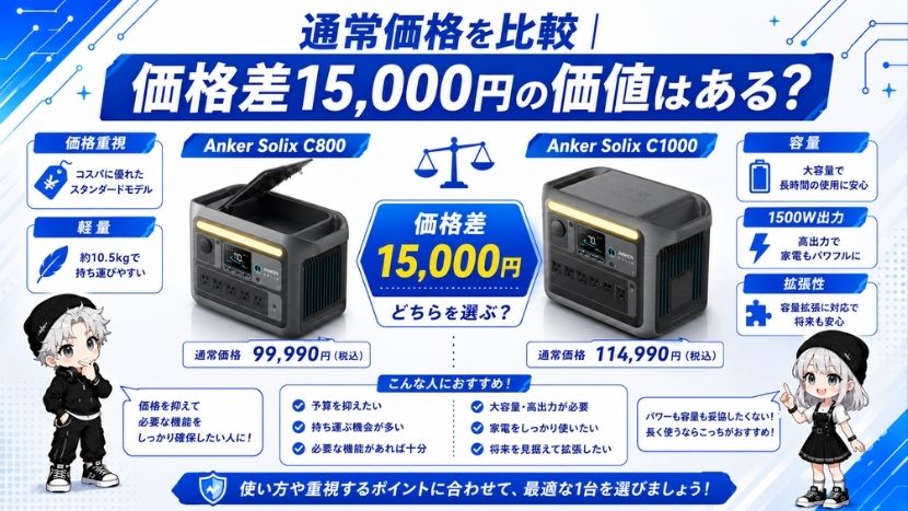 通常価格を比較|価格差15,000円の価値はある?