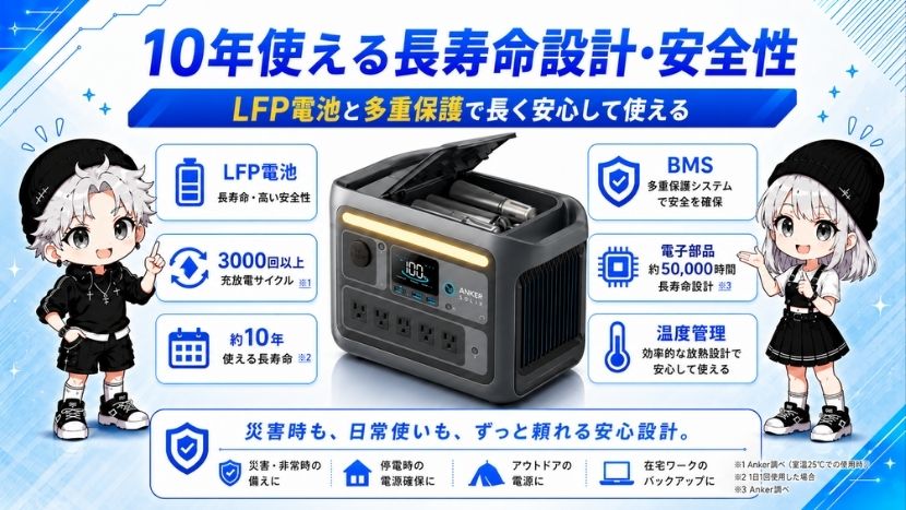 Anker Solix C800 Plus ポータブル電源｜768Wh・1200W ライト付き中