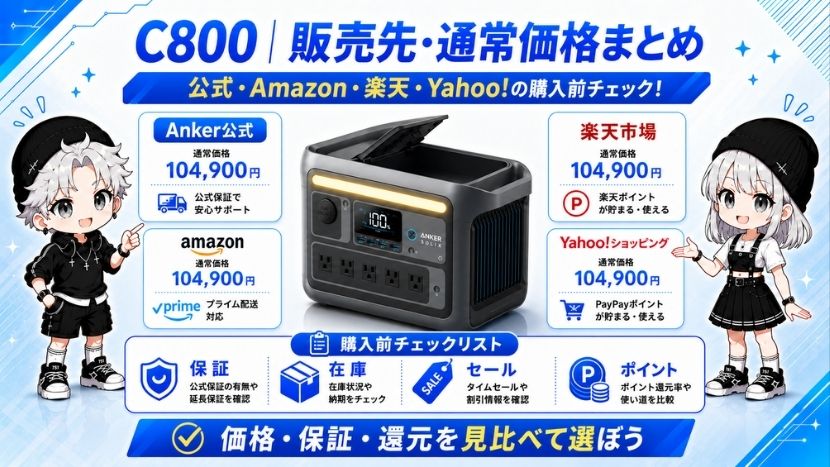 Anker Solix C800 ポータブル電源｜768Wh・1200Wの性能を徹底解説