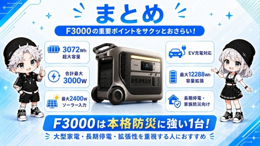 Anker Solix F3000 ポータブル電源｜まとめ