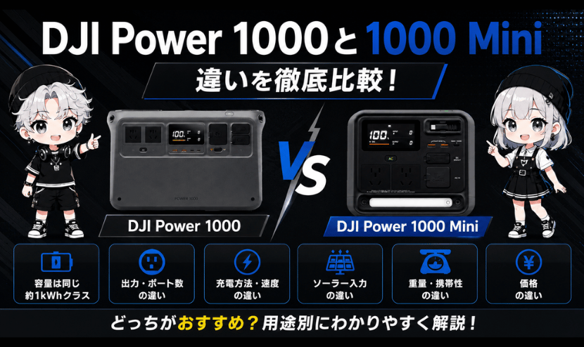 DJI Power 1000とminiの違いを徹底比較｜何が違う？