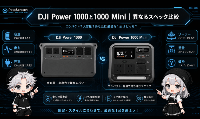 DJI Power 1000と1000 Mini｜異なるスペック比較