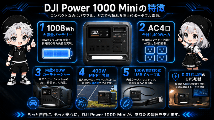 DJI Power 1000 Miniの特徴