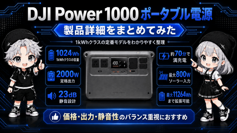 DJI Power 1000 ポータブル電源｜製品詳細をまとめてみた