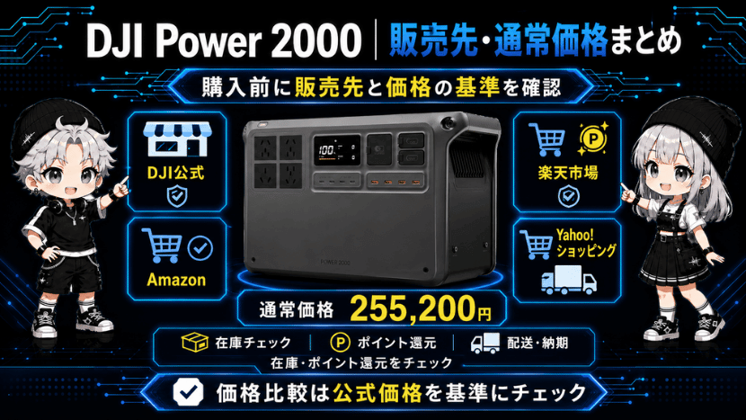 DJI Power 2000｜販売先・通常価格まとめ