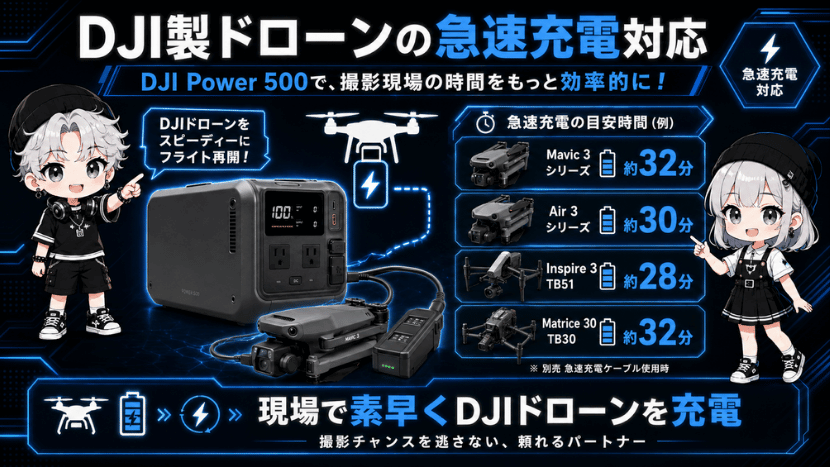 DJI製ドローンの急速充電時間の目安