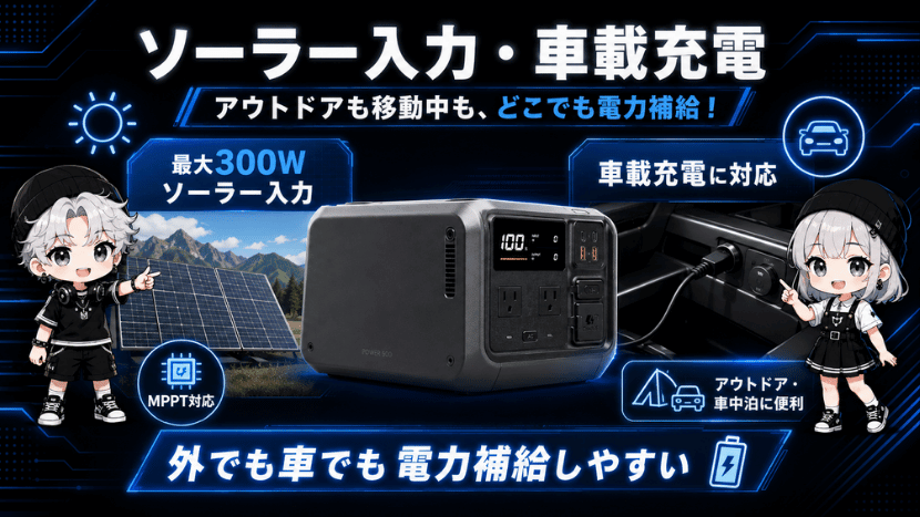 ソーラー入力・車載充電