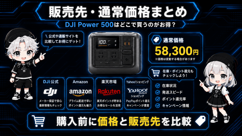DJI Power 500|販売先・通常価格まとめ