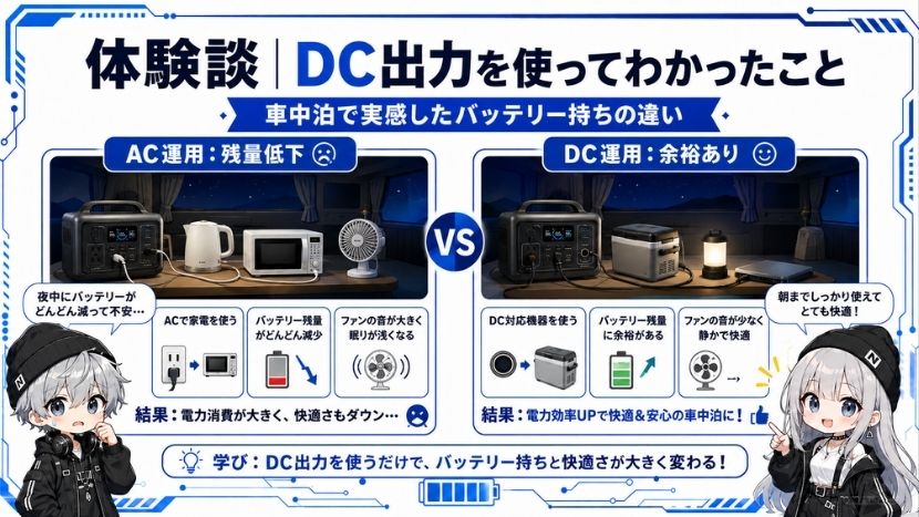 5. 【体験談】私がポータブル電源のDC出力を実際に使ってみてわかったこと