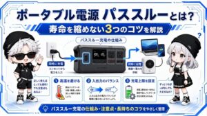 ポータブル電源 パススルーとは？寿命を縮めない3つのコツを解説