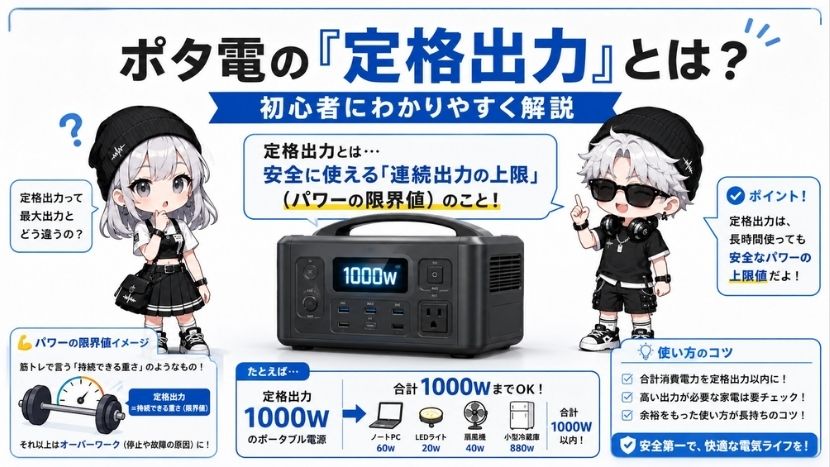 ポタ電の「定格出力」とは?初心者にわかりやすく解説