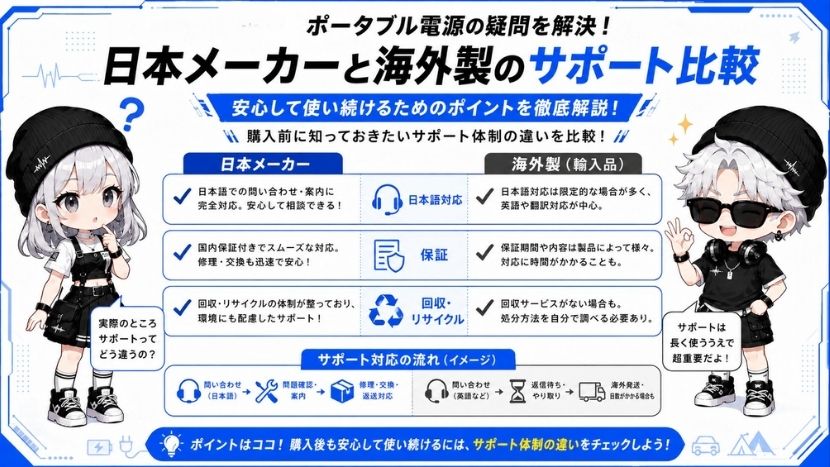 日本メーカーのサポート体制と海外製とのサポート比較