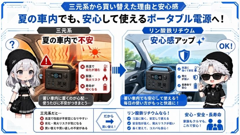 三元系モデルから買い替えた最大の理由と安心感