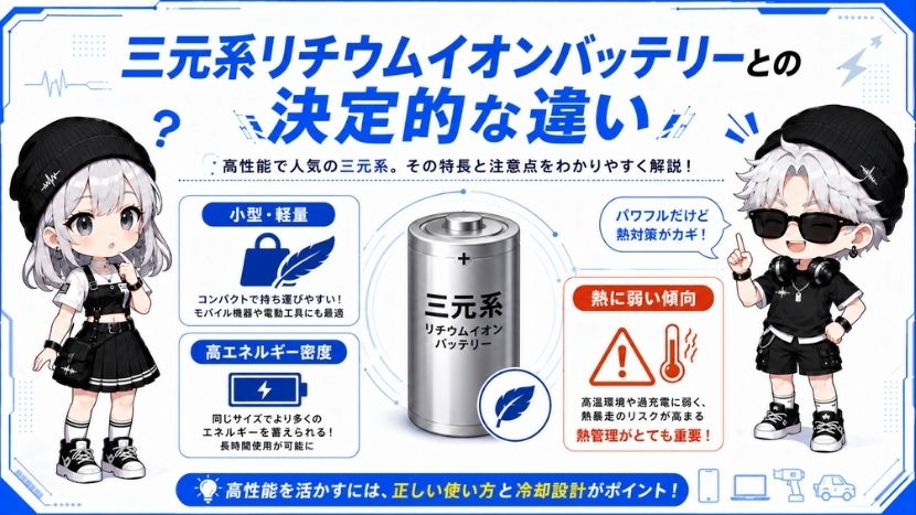 三元系リチウムイオンバッテリーとの決定的な違い