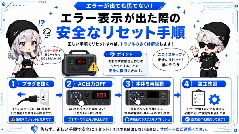 エラー表示が出た際の安全なリセット手順と復旧方法