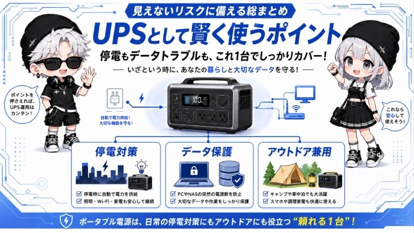 まとめ：ポータブル電源をUPSとして賢く使い、見えないリスクに備えよう