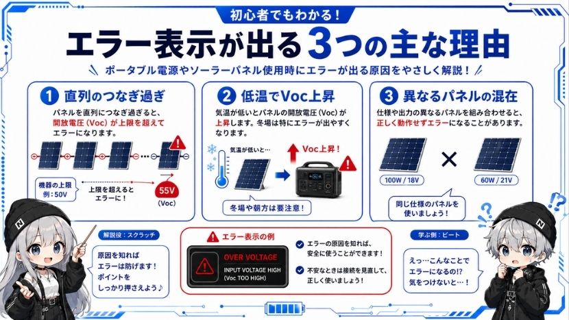 エラー表示が出る3つの主な理由