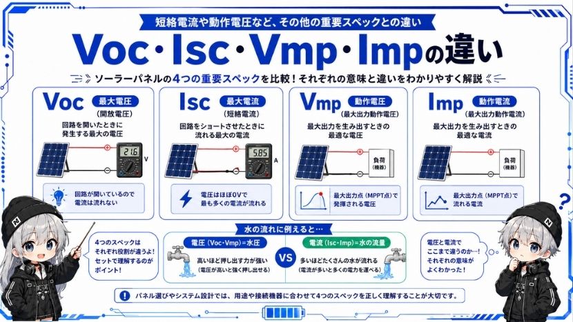 短絡電流や動作電圧など、その他の重要スペックとの違い