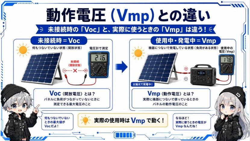 動作電圧(Vmp)との違い