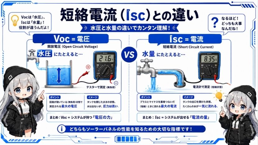 短絡電流(Isc)との違い(比較表)